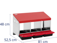 Cuibar cu 3 posturi pentru găini ouătoare