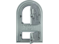 Ușă din fontă cu geam pentru șemineu sau sobă Firework gri