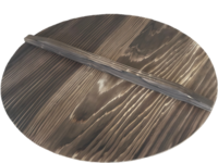 Wok din fontă 36 cm cu capac din lemn