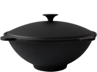 Ceaun Wok din fontă cu capac, 51x18 cm